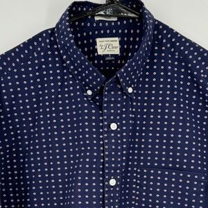 J.Crew Classic Stretch Secret Wash Shirting Button Down‎ Dress Shirt Mens L Blue